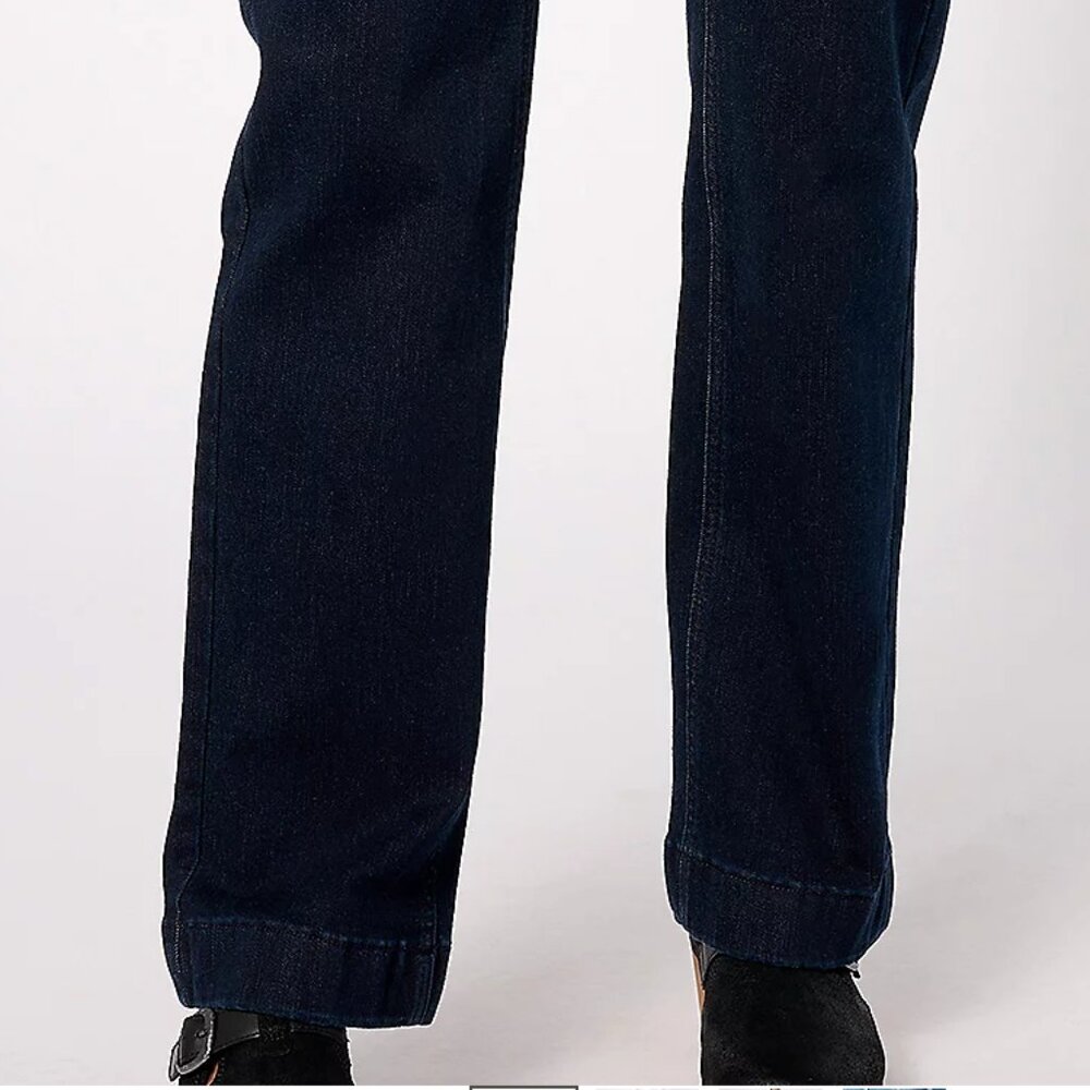 NWOT Denim & Co. Size 10 Regular Cozy Touch Slim Straight Jean Dark Wash $79 - Picture 3 of 9